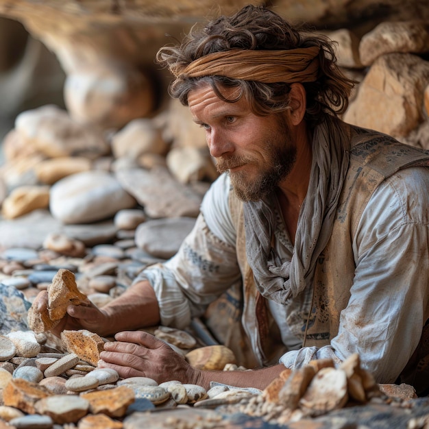 Archeologist analyzing the diet of ancient peoples through the study of preserved food remains