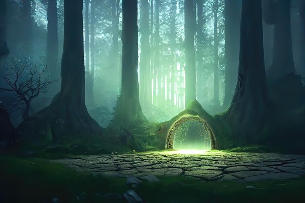 Archery Portal in Mysterious Magical Forest with Beautiful Environment