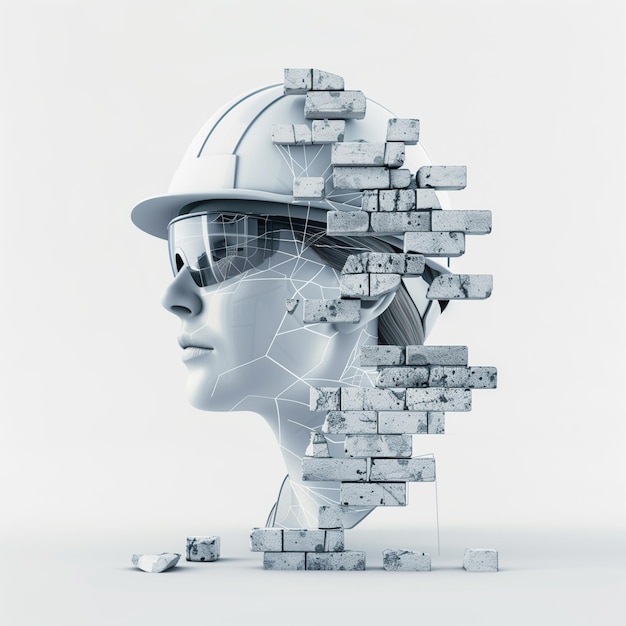 Architect illustration using virtual reality glasses