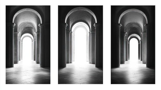 Photo architectural arches leading to light