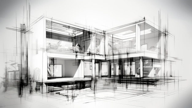 Architectural Blueprint of a MultiLevel Building in Progress