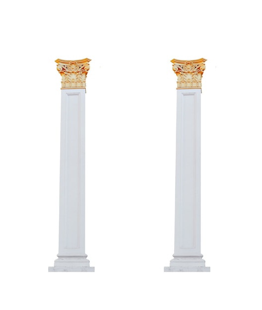 Architectural columns on a white background.