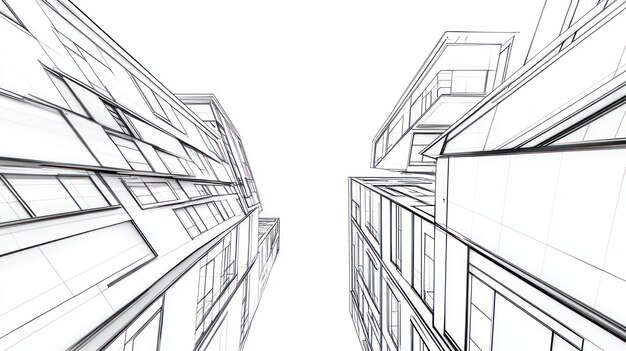 Photo architectural design sketch of modern buildings