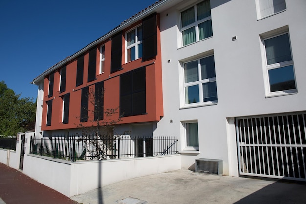 Architectural details of modern apartment building