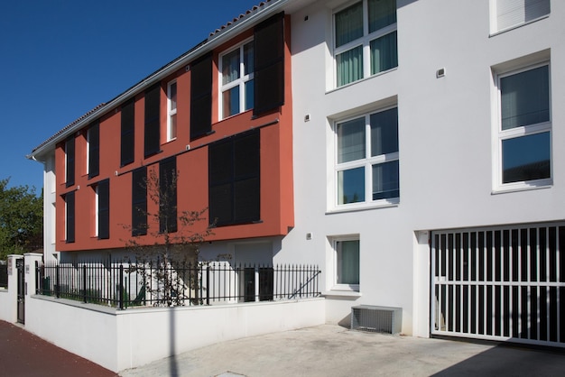 Architectural details of modern apartment building