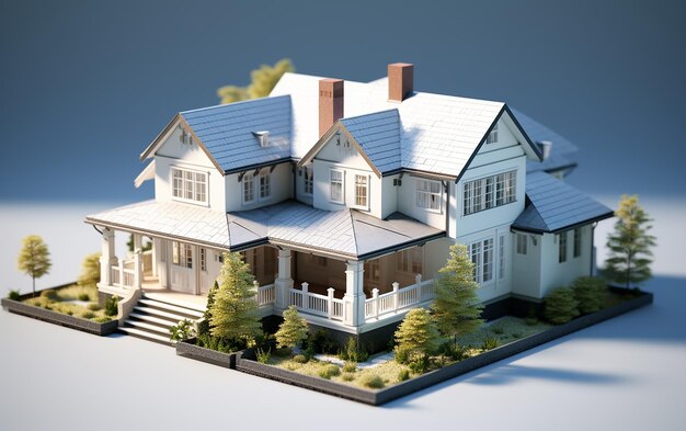 Architectural Elegance 3D Rendering of House Model