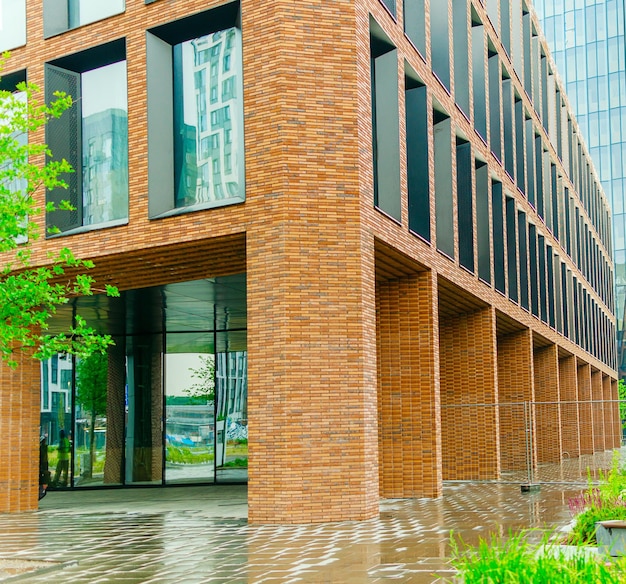 Architectural elements of the building against the background of the sky