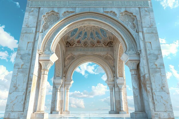 Photo architectural marvel ornate archway with intricate details