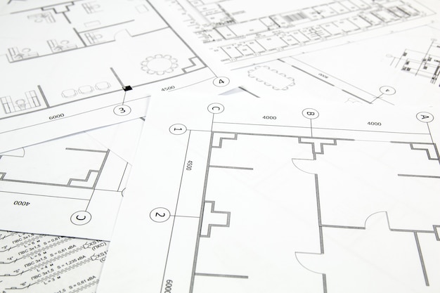 Architectural plan. Engineering house drawings and blueprints.