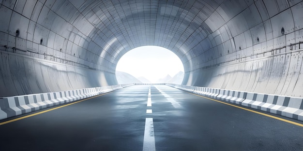 Architectural tunnel on highway with empty asphalt road background Ai Generated