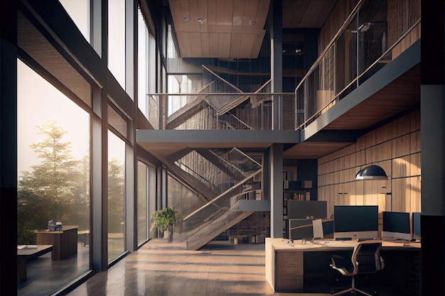 Architectural visualization of an office