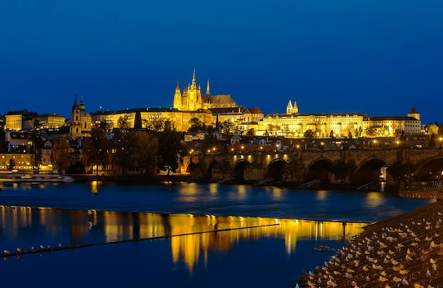 Architecture of the Czech Republic. Prague. Houses with red roofs.