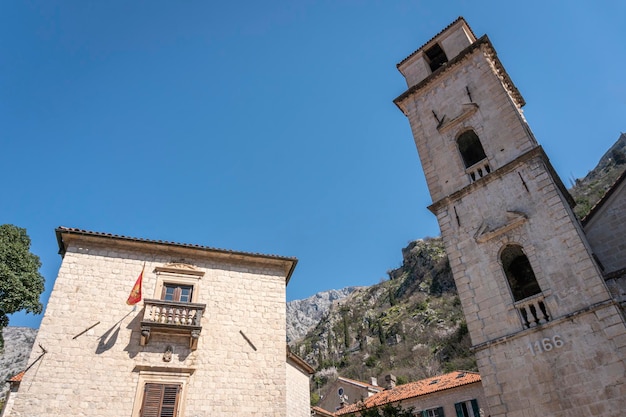 Architecture in Kotor Old Town in Montenegro