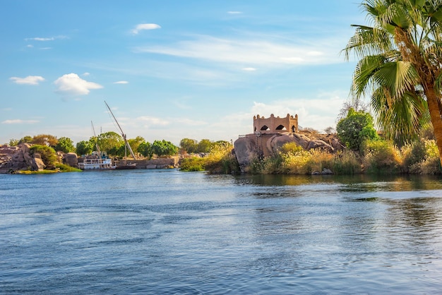 Architecture and landscapes on the coasts of Nile river, Aswan