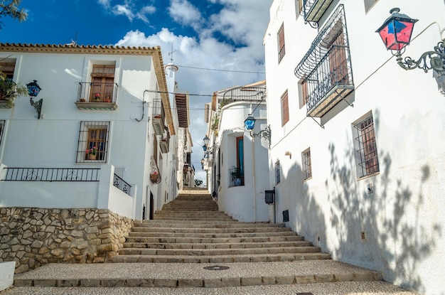 Architecture in the Mediterranean white village of Altea Alicante province Spain