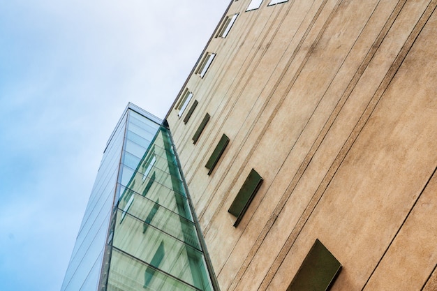 Architecture of a modern building with a glass facade