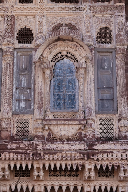 architecture in oriental style houses sandy ornament buildings indian travel photo