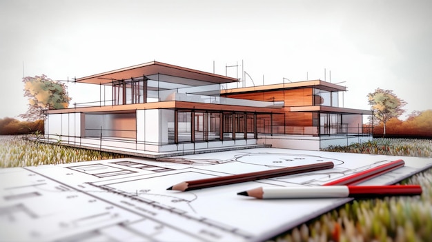 architecture project showing different design phases