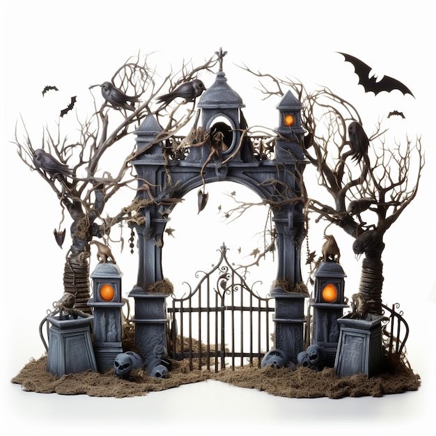 Archway Cemetery Halloween Prop Resin Decor