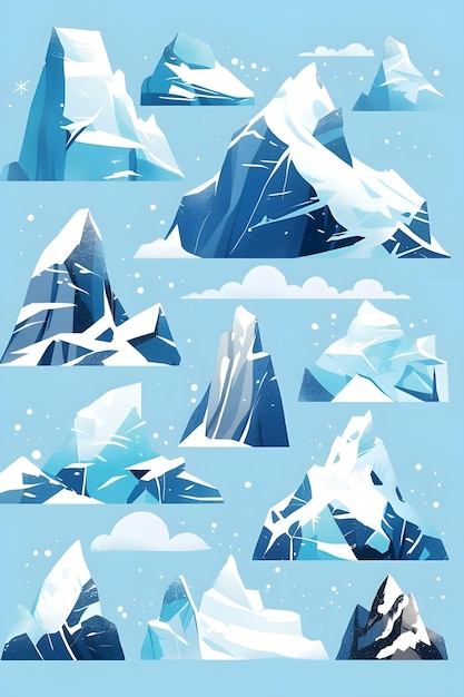 Photo arctic beauty clip art set watercolor