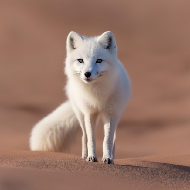 arctic fox in Desert image ai generated art