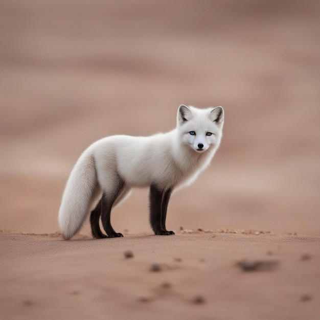 arctic fox in Desert image ai generated art