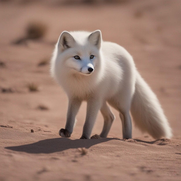 arctic fox in Desert image ai generated art