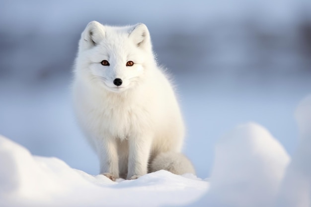 Arctic fox in snowy landscape