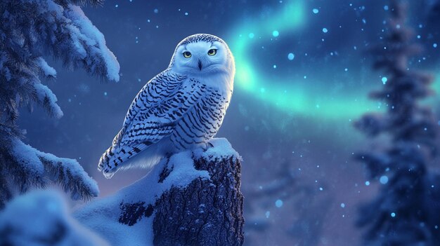 Photo arctic snowy owl