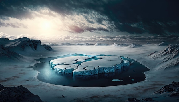 Arctic Tundra Frozen Expanse Wallpaper Generative AI