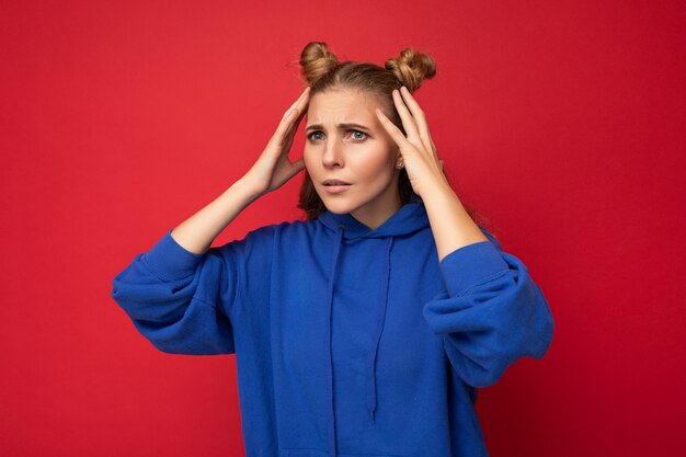 Are you serious? Closeup photo of beautiful attractive shocked amazed surprised young woman with open mouth wearing casual clothes isolated over colourful background with empty space.