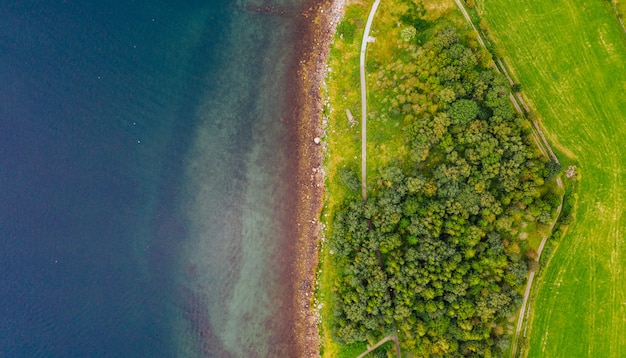 Areal view of an island