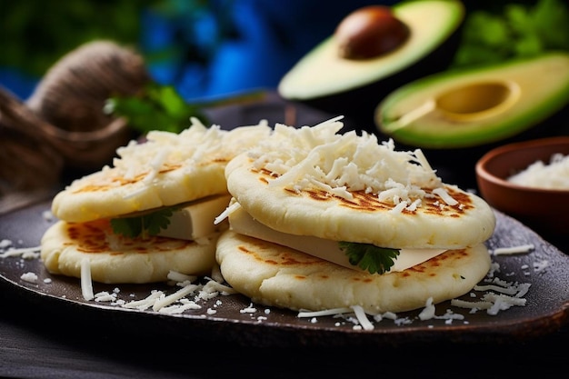 Arepas Filled with Creamy Cheese yummy delicious Arepas food image photography