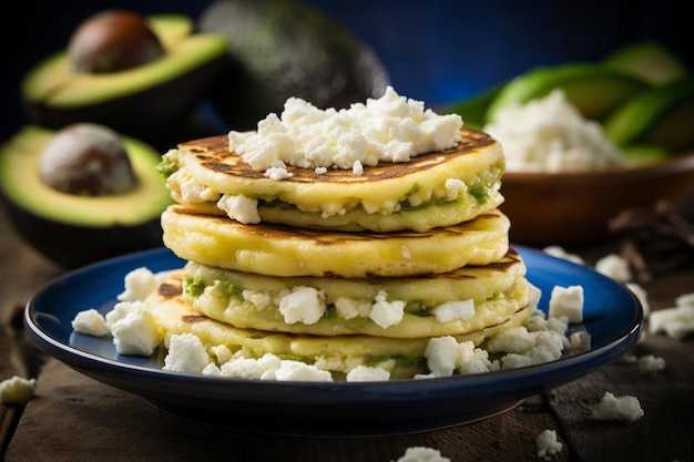 Arepas with Queso Fresco and Avocado yummy delicious Arepas food image photography