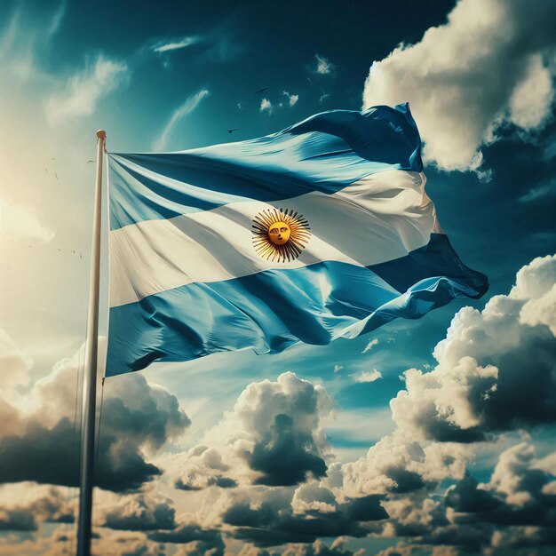 Photo argentina beautiful waving flag