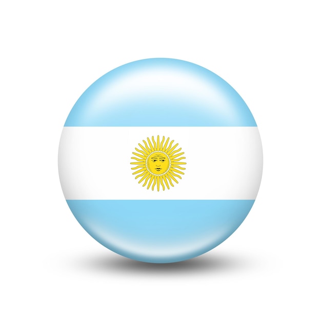 Argentina country flag in sphere with white shadow - illustration