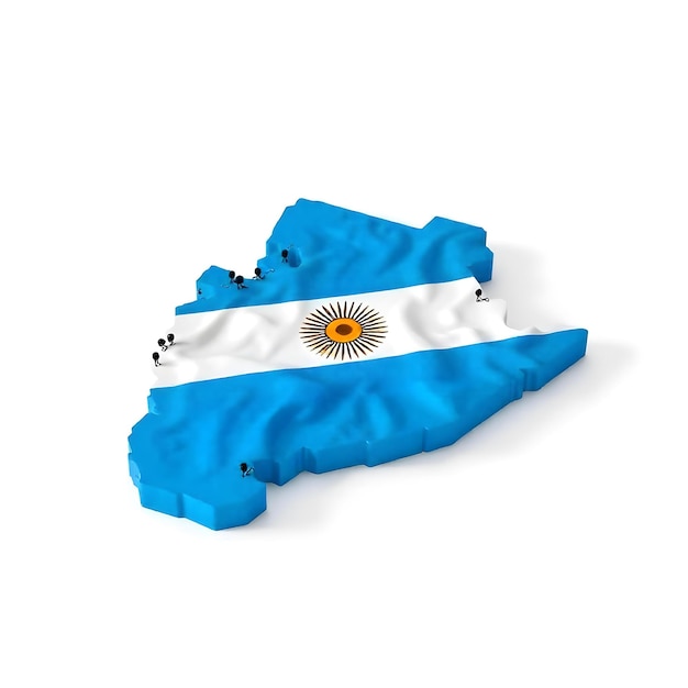 Photo argentina map flag concept illustration design