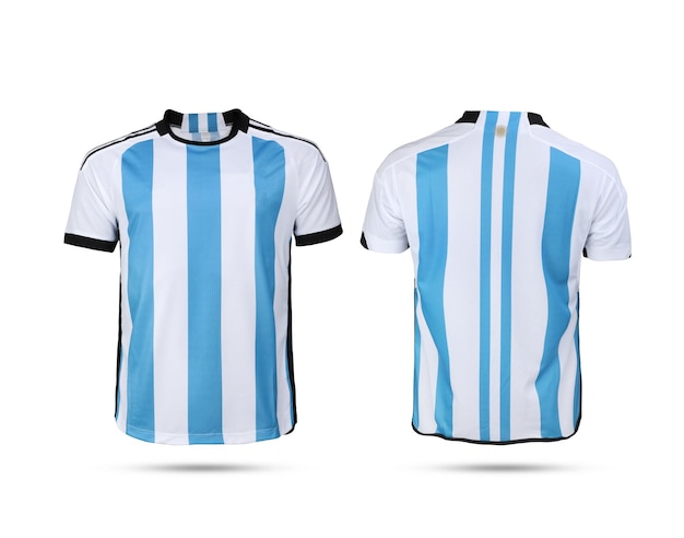 Photo argentina soccer jersey front and back view