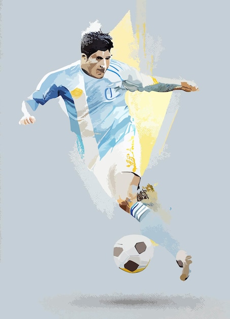 Argentina Soccer player kicking the ball