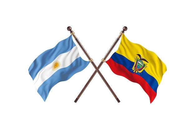 Argentina versus Ecuador Two Countries Flags Background