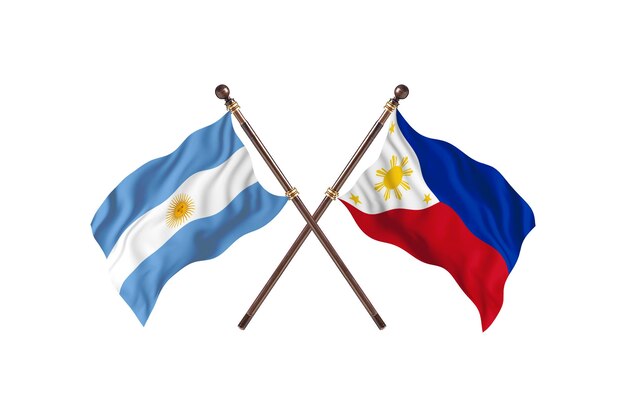 Argentina versus Philippines Two Countries Flags Background