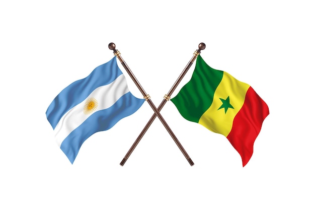 Argentina versus Senegal Two Countries Flags Background