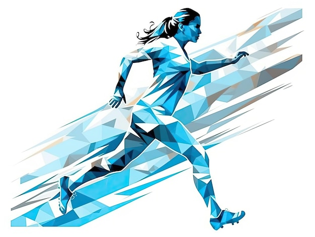 Argentine women soccer player in action silhouette vintage Argentine flag vector Line Art Illustrations AI Generated