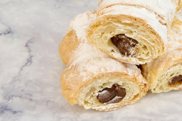 Argentinian puff pastry and dulce de leche rolls