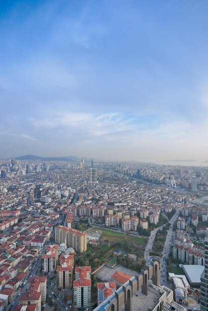 Arial view of istanbul asian side urban building blocks