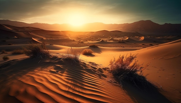 Arid climate ripples on sand dunes Beauty generated by AI