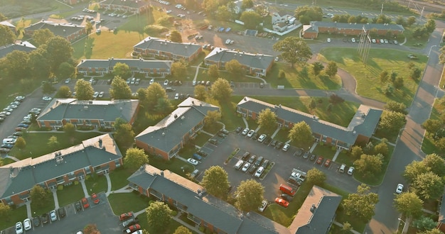 Arieal top view of american sayreville town of apartment complex community in new jersey us