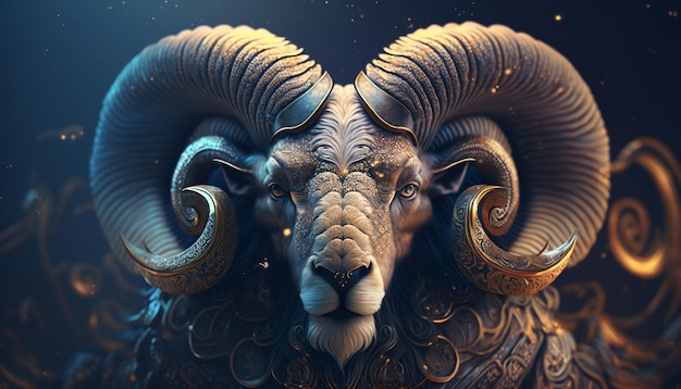 Aries zodiac sign in fantasy style