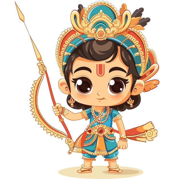 Arjuna indian illustration