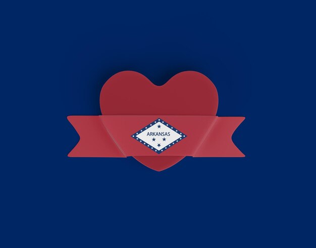 Arkansas Flag Heart Banner